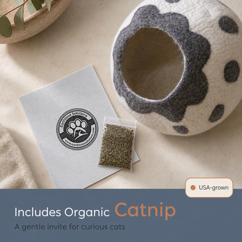Cat Cave Bed, Cozy Pueblo Pattern, Gray White