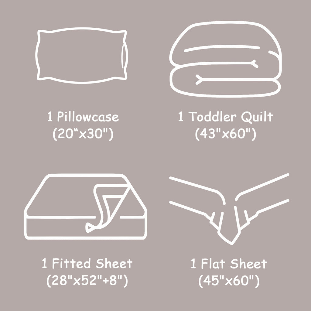 4-Piece Microfiber Toddler Bedding Set, Light Purple