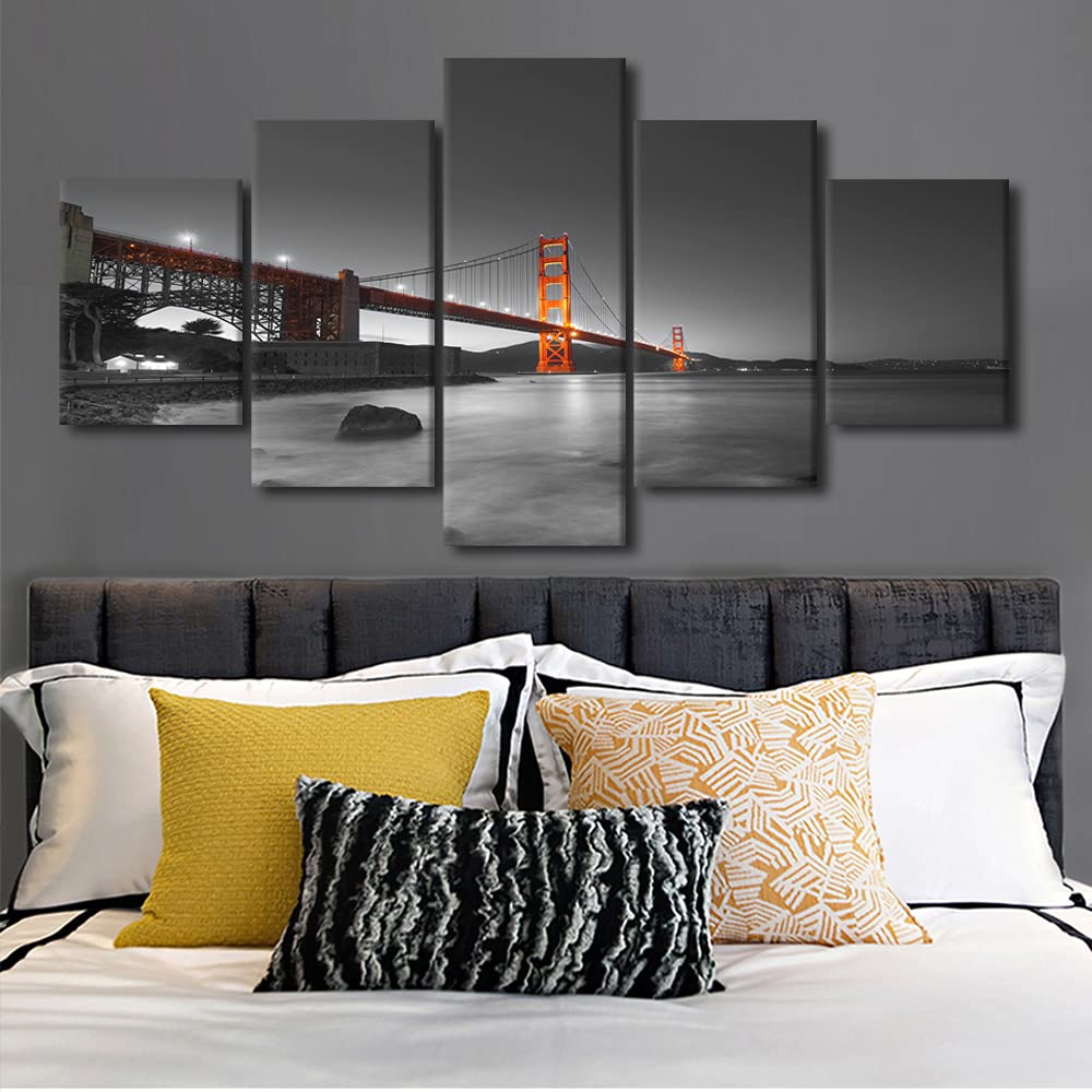 San Francisco Golden Gate Bridge Home Decor San Francisco Cityscape Poster Painting on Canvas San Francisco Skyline