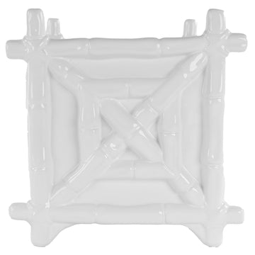 Square Ceramic Planter, Resort White Bamboo