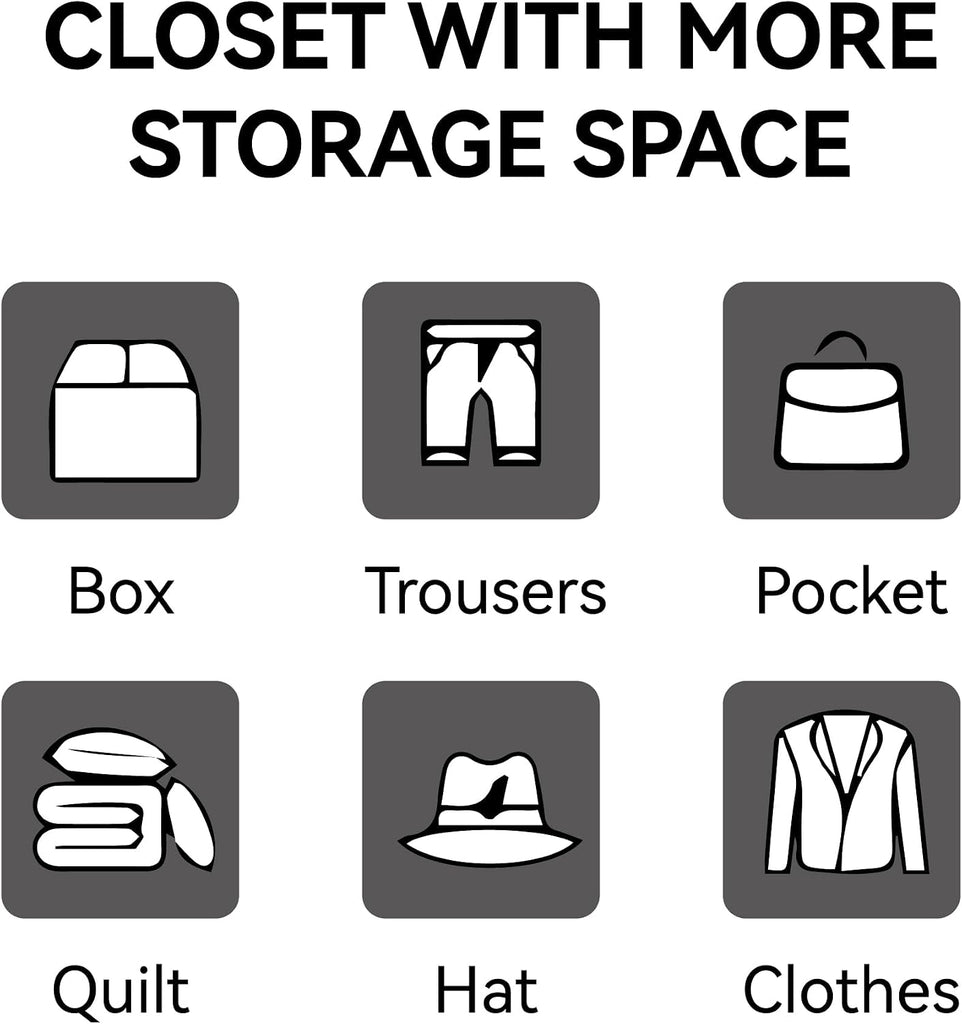 Black Metal Wardrobe Closet 2-in-1 Design, 71" Freestanding Armoire with Adjustable Hanging Rod & Shelves