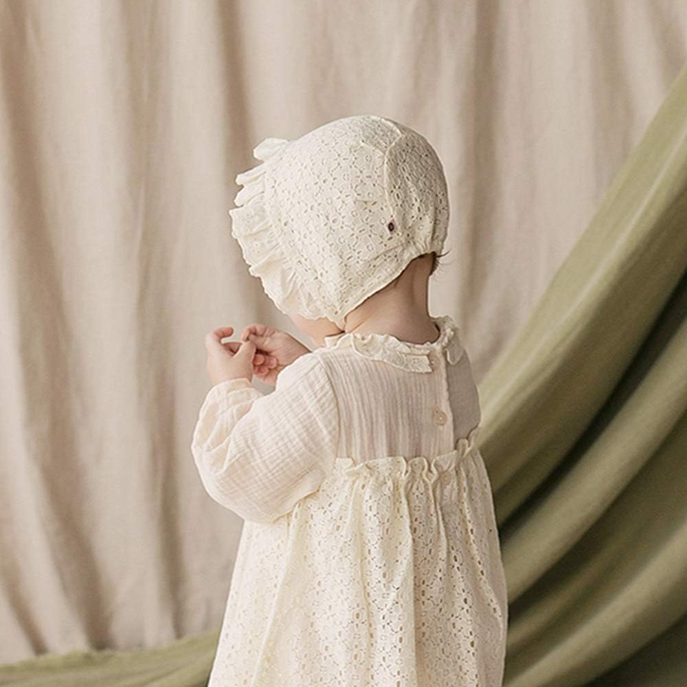 Baby Girl Toddlers Breathable Lacy Bonnet Eyelet Cotton Adjustable Sun Protection Hat
