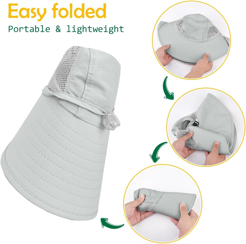 Kids Sun Hat UPF50+ Summer Beach Play Sun Protection Hats with Neck Flap