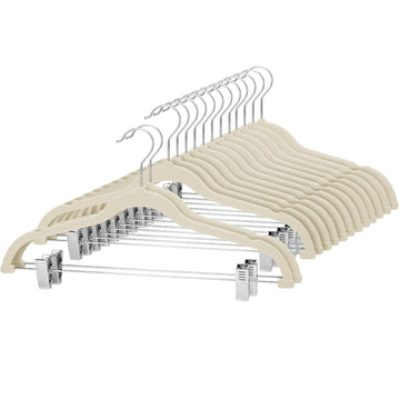 Velvet Skirt Hangers - Pack of 24 - Velvet Hangers with Clips