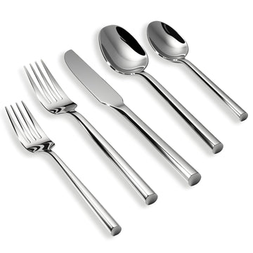 Silverware Set Hexagon Flatware Cutlery Set 40-Piece Service for 8