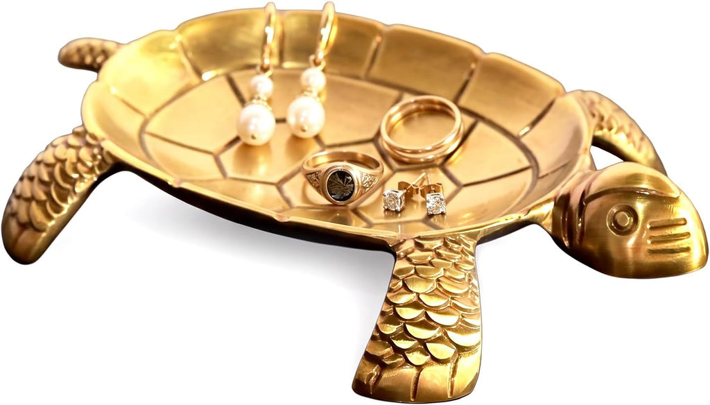 Brass Turtle Jewelry Tray - Candle Holder - Jewelry Dish - Perfect for Wax Candles, Rings, and Trinkets Dish,Birthday
