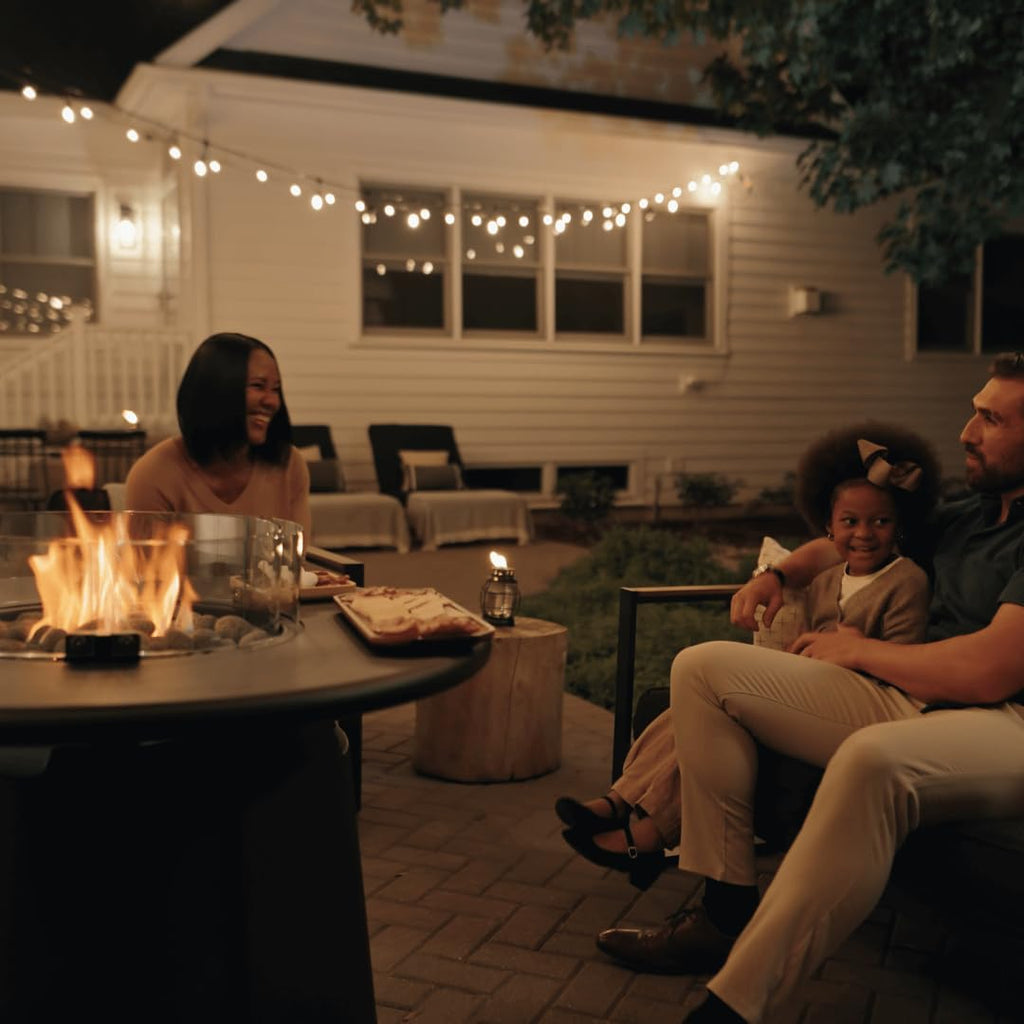 28.5-Inch Customizable Propane Fire Pit, 40, 000 BTU Outdoor Gas Fire Pit with Lava Rocks & Burner Cover - Modern