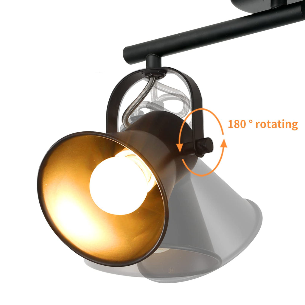 Track Lighting Kit, Directional Ceiling Light, Industrial Black Kitchen Track Lighting Fixtures Ceiling .