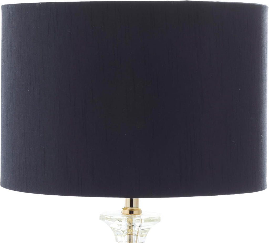 Deco 79 Crystal Room Table Lamp Accent Lamp with Gold Accents, Lamp 14" x 14" x 24", Black
