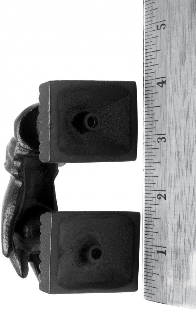 Black Cast Iron Door Knocker Hand Fist Rustproof and Weatherproof Finish 4in High X 1-15/16in Wide