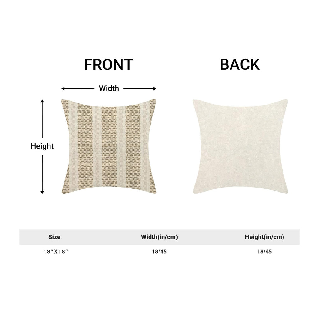 Boho Pillow Covers 18x18 Set of 2 Brown Stripes Throw Pillow Covers Outdoor Decoration Bohemian Style Modern Abstract
