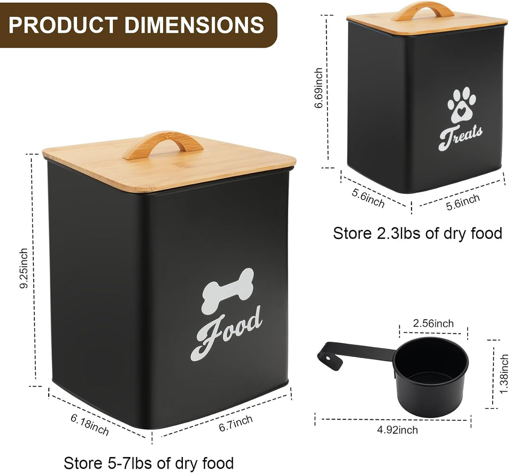 Dog Treat Container 2PCS, Dog Food Storage Container with Lids Airtight, Dog Treat Jars Counter-7+3Lbs, Small Dog