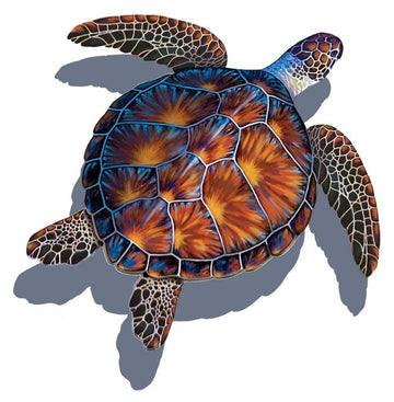 Sea Turtle Porcelain Swimming Pool Mosaic (10" x 10", Brown)