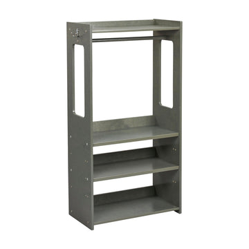 TrendiTot Clothing Rack with Adjustable Shelves, Kids Wardrobe, Grey Wash