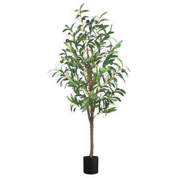 Artificial Olive Tree, 4FT Faux Olive Tree Decor