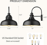 Exterior Farmhouse Barn Light Fixtures, Vintage Black Wall Sconces, E26 Socket Outdoor Wall Mount Lighting Fixture