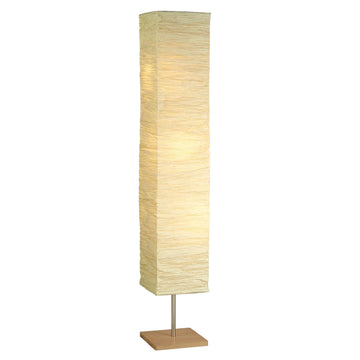 3-Light Floor Lamp, Natural Wood & Beige, Adjustable, 58"