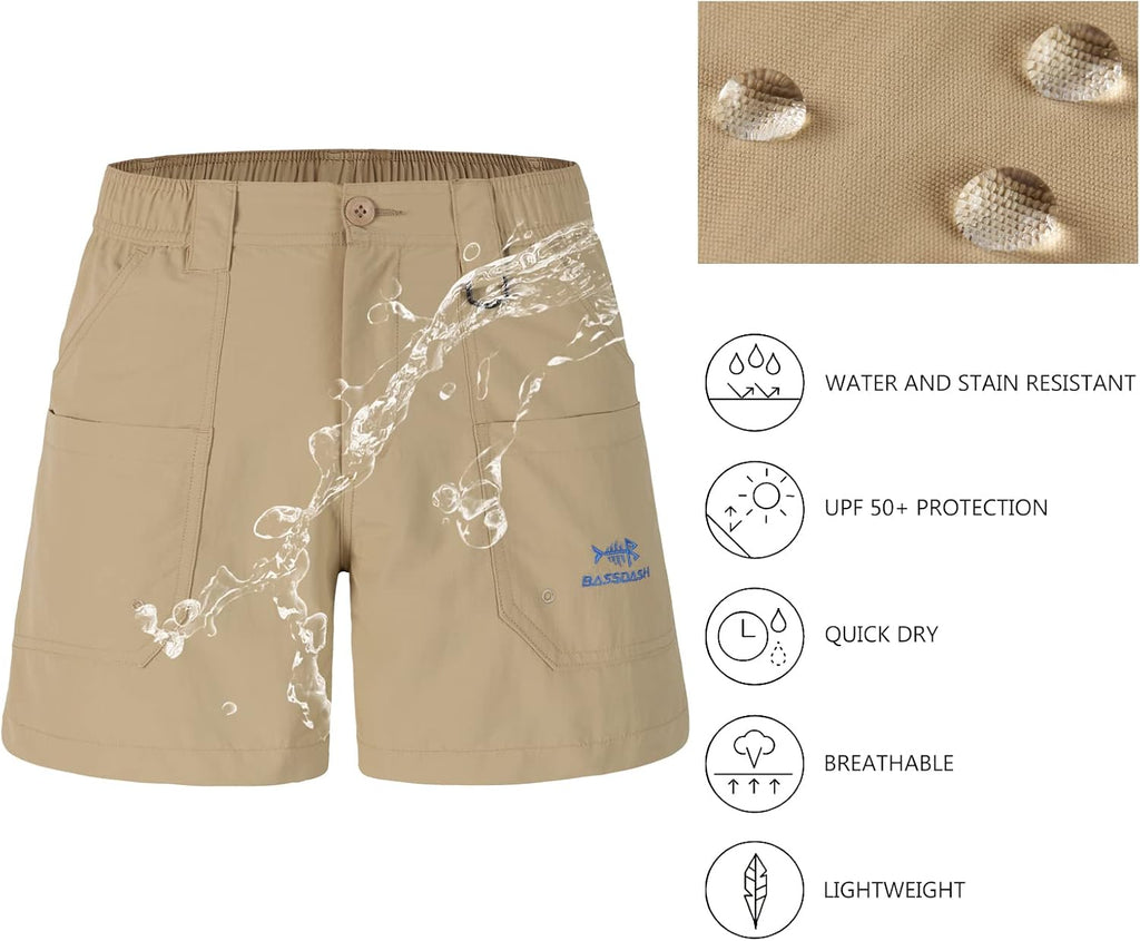 Youth 5" Fishing Shorts UPF 50+ Water Resistant Quick Dry Boys Girls Hiking Cargo Shorts with Pockets FP03Y
