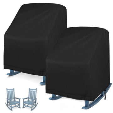 Patio Rocking Chair Cover 2Pack, 27.5"W x 32.5"D x 39"H, Black
