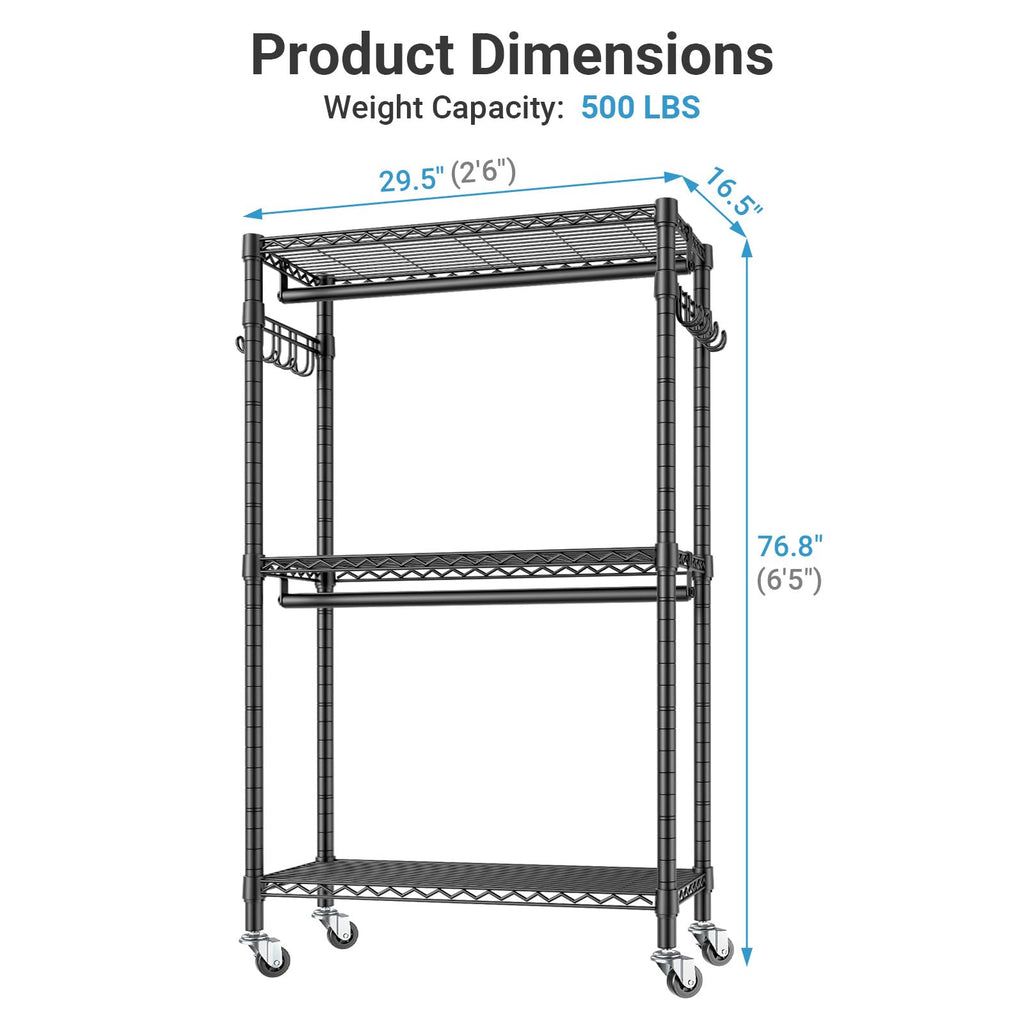 R2C Medium Portable Closets for Hanging Clothes Covered Garment Rack