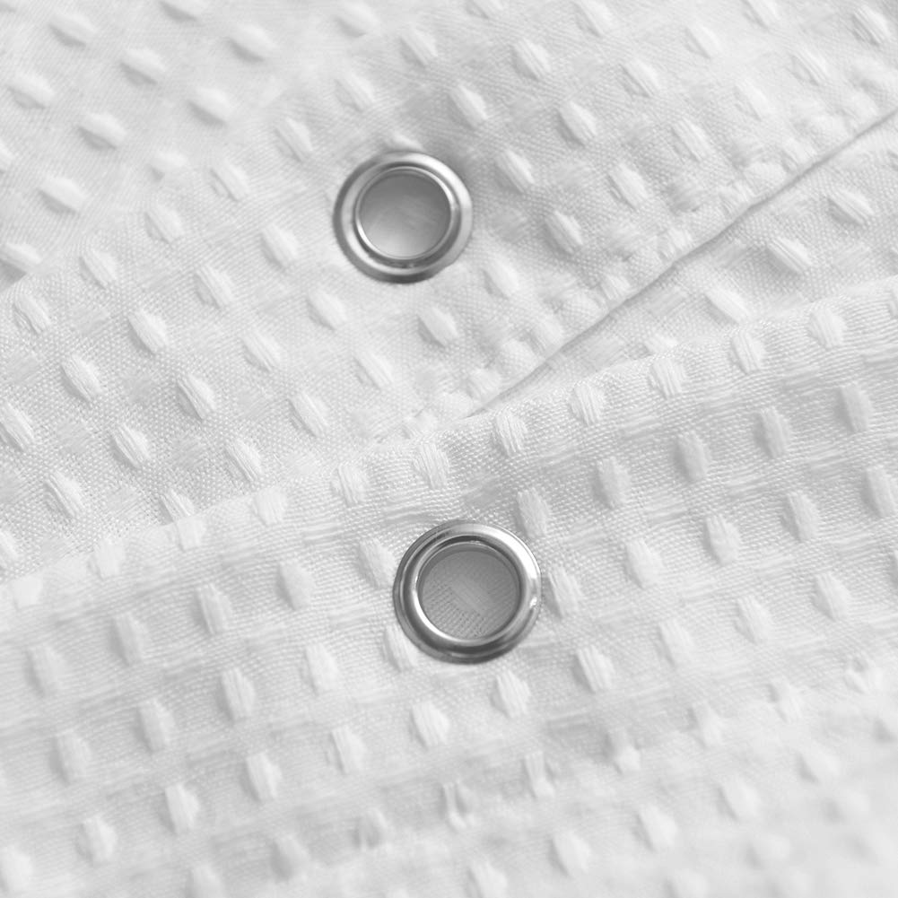 Waffle Weave Stall Shower Curtain Fabric 48 x 72 Inch, White