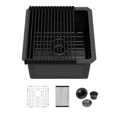 15 Inch Undermount Kitchen Sink Matte Black