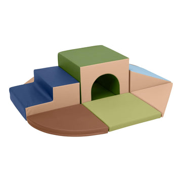SoftZone Lincoln Tunnel Climber, Toddler Playset, Earthtone, Piece