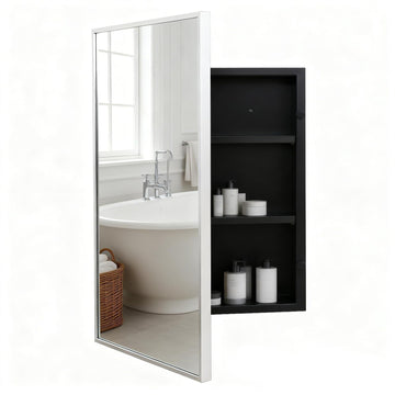 16"x24" Metal Medicine Cabinet with Mirror Aluminum Alloy Frame