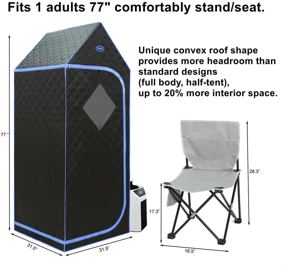 Portable Sauna Box for Home Spa Full Body, Personal Steam Sauna Tent Sauna Room with 3L 110V 1000W Steamer