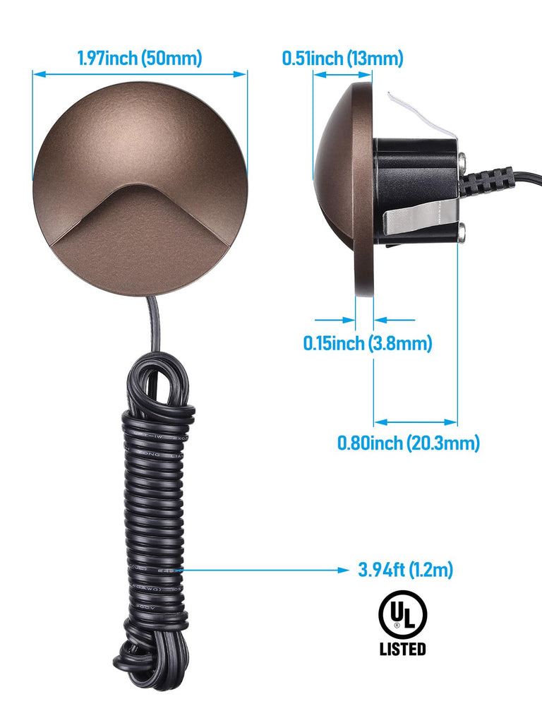 Recessed Low Voltage LED Deck Light Anti-Glare