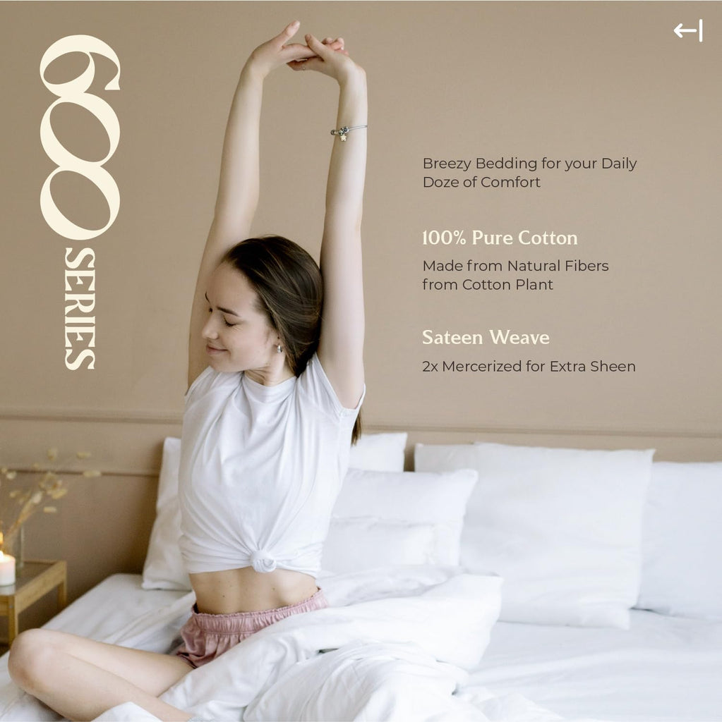 100% Egyptian Cotton Sheets Set - Luxury 600 Series Voyage Collection Egyptian Cotton Sheets (4