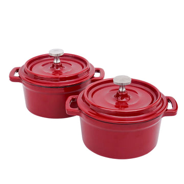 Mini Cocotte 8 oz Mini Dutch Oven 0.25 qt. Cast Iron Garlic Roaster for Oven Garlic Confit Pot Ramekins with Lids