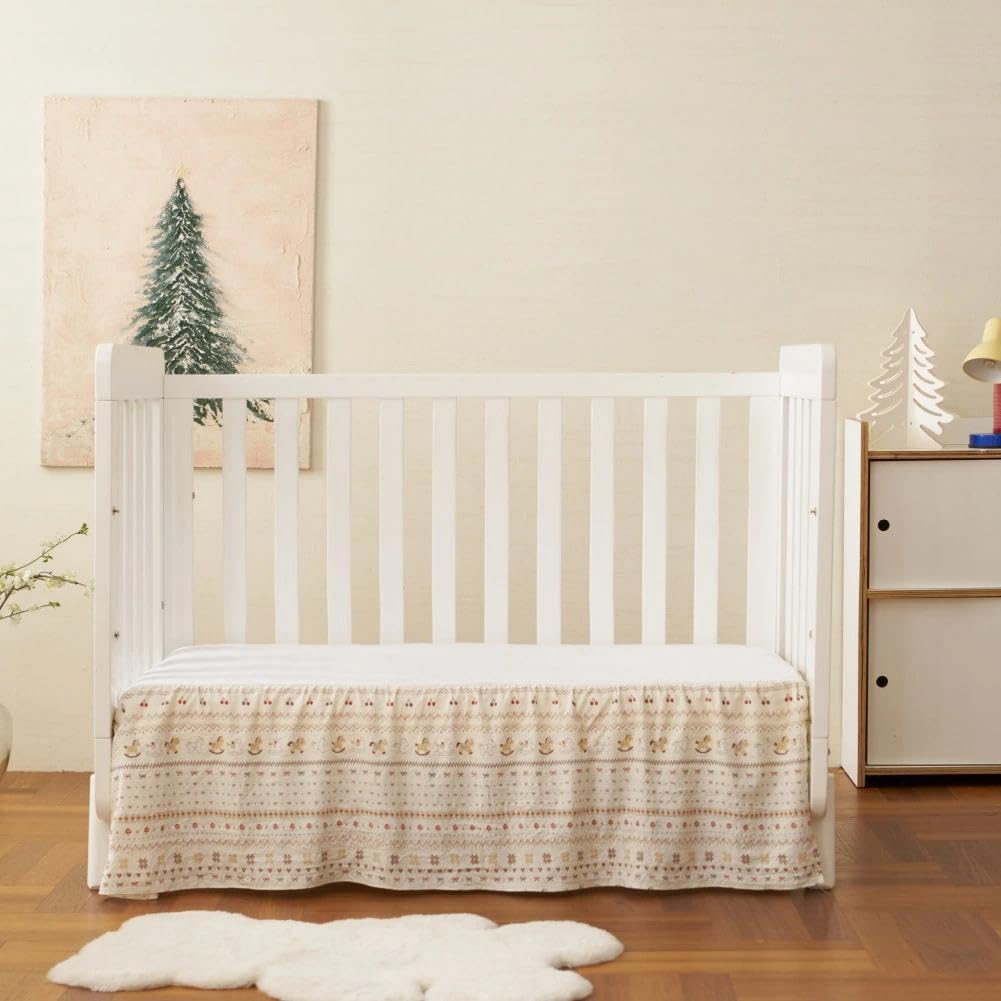 Crib Skirt Dust Ruffle, Microfiber Crib Bed Skirt
