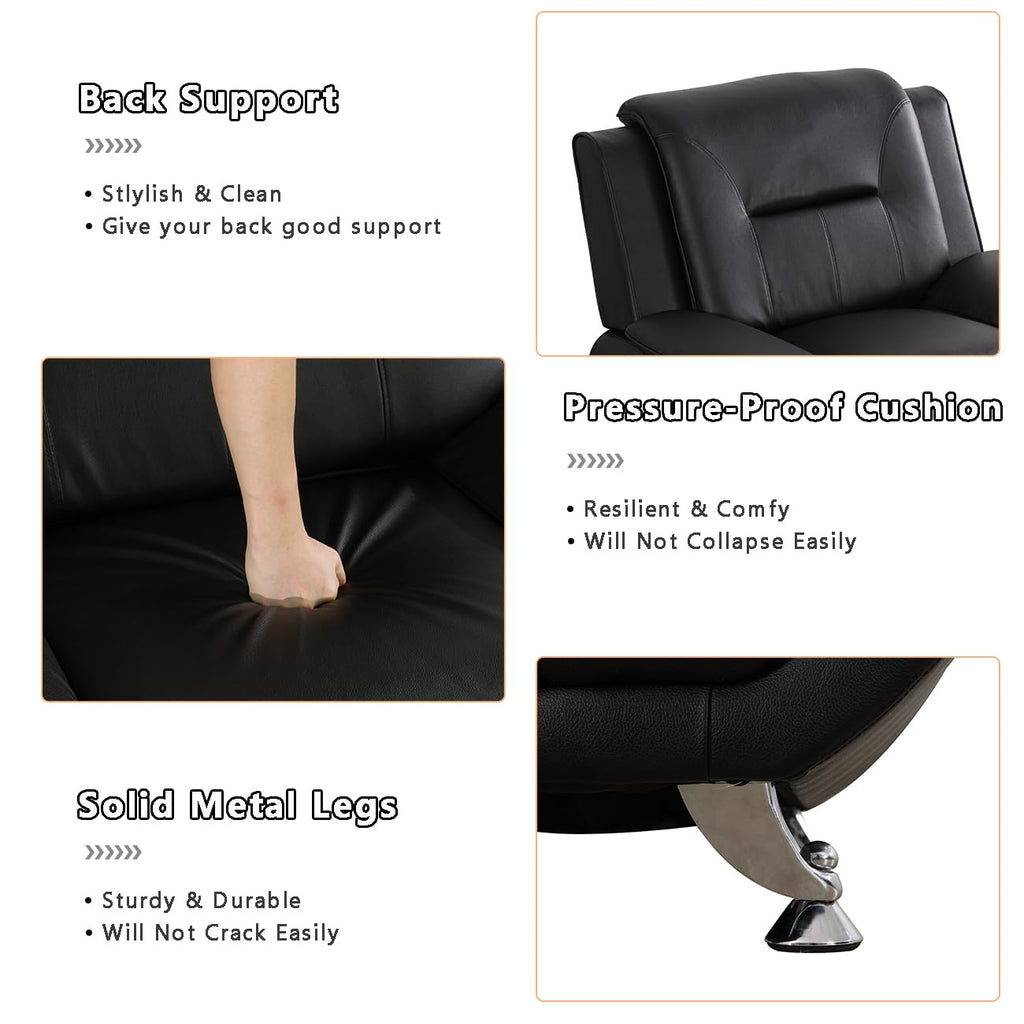 Leather Couches Couch Set, Sofa Furniture Sets (b-Leather Black, Sofa+Loveseat)