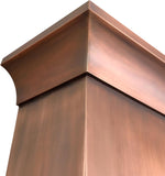 36 Inch Copper Island Mount Range Hood 610 CFM LED Lights Dishwasher-Safe Baffle Filters