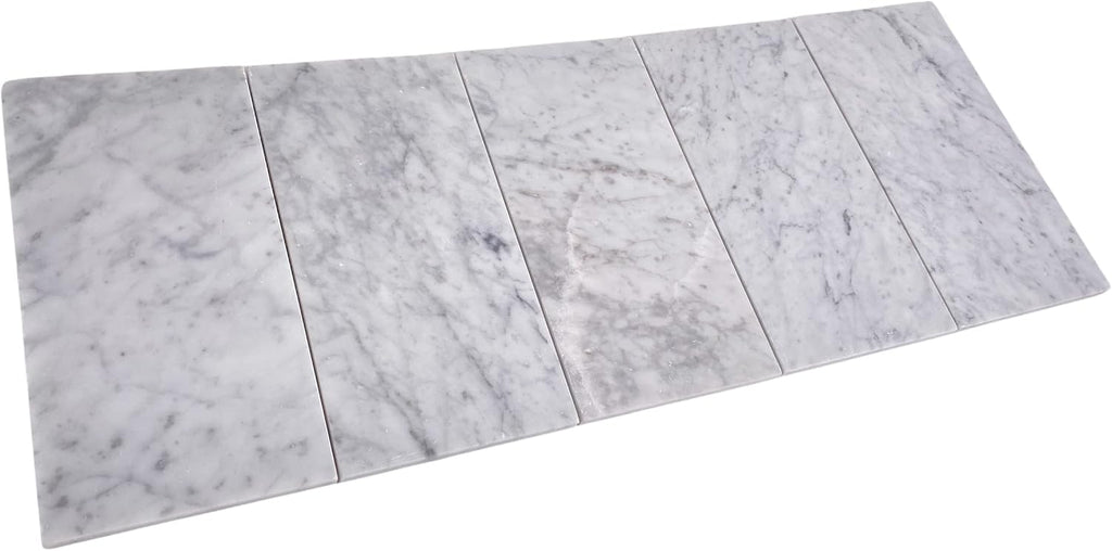 Premium Carrara Greyish 4x8 Marble Wall Floor Tile (Box of 30 Individual ) Backsplash Bathroom Flooring Shower