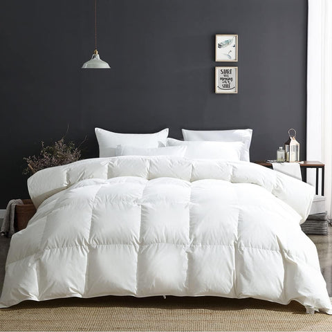King Luxury 100% Organic Cotton All Season Down Feather Fibers Comforter