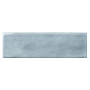 Handmade Zellige Look 2.5" x 8" Blue Porcelain Tile - High Gloss Pressed Edge Subway Tile for Wall & Floor, Bathroom
