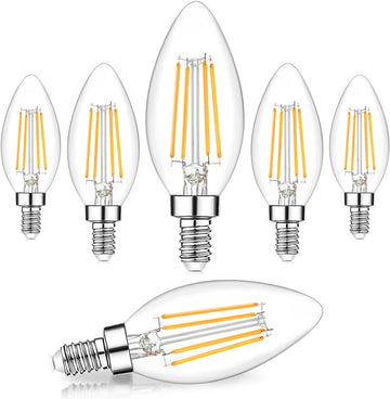 Dimmable E12 LED Candelabra Bulbs 60W Equivalent, 2700K
