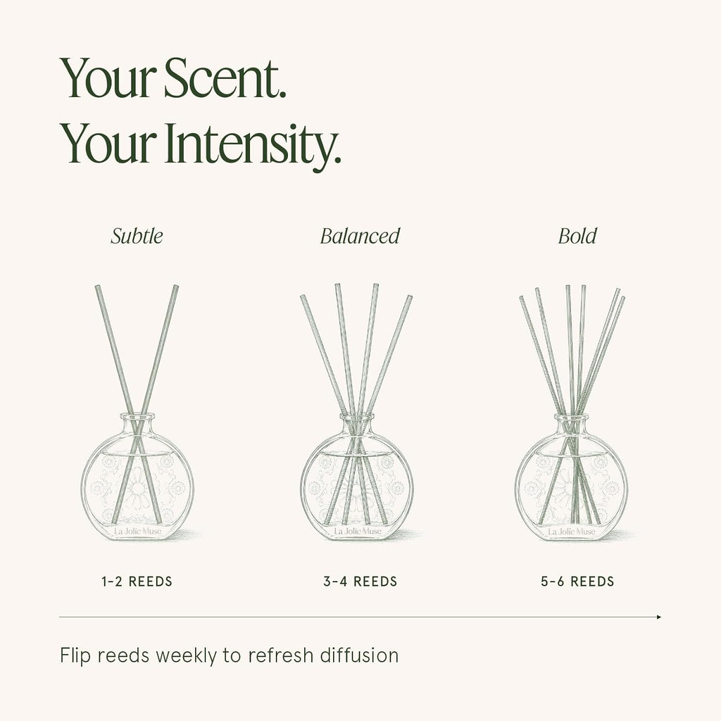 Santal Rosé Reed Diffuser, Scented Room Diffuser Set