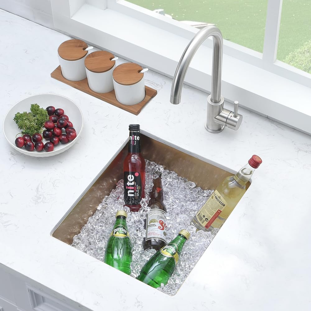 Gold Bar Sink, 13 x 15 Inch Small Undermount Sink