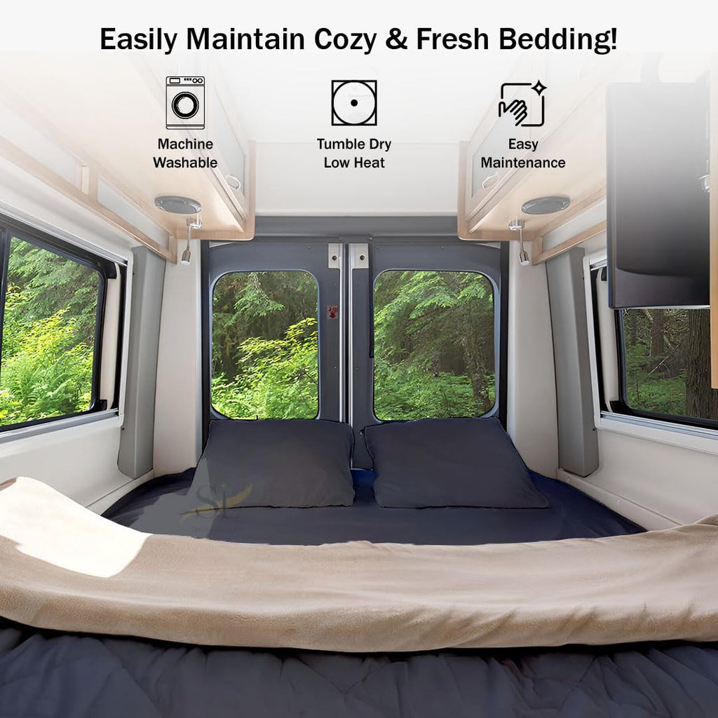 Microfiber RV Sheet Sets, 48x75 3/4 Full Bunk, Dark Grey Solid - Fits Mattresses up to 8 Inches Deep, 4 Piece RV Bed