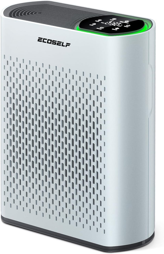 Air Purifier for Large Room, Cleans 2,400 ft² in 30 Mins, 3-Stage True HEPA, 360° Airflow, Large Tou