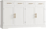 60" Large Buffet Sideboard with Storage, 36" Tall Kitchen Buffet Storage Cabinet with 4 Drawers