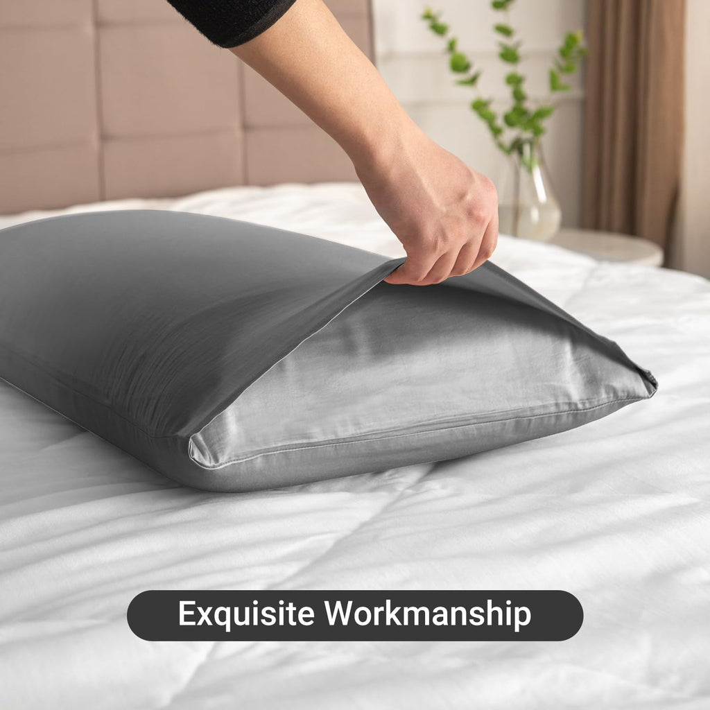 100% Cotton Body Pillow Case, 20x60 Body Long Pillow Pillowcases Sateen Weave, 600 Thread Count Hotel Luxury Soft and