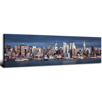 York City Wall NYC Skyline Wall Decor Manhattan Cityscape Canvas Poster Modern Night View City Scenic Skyscraper