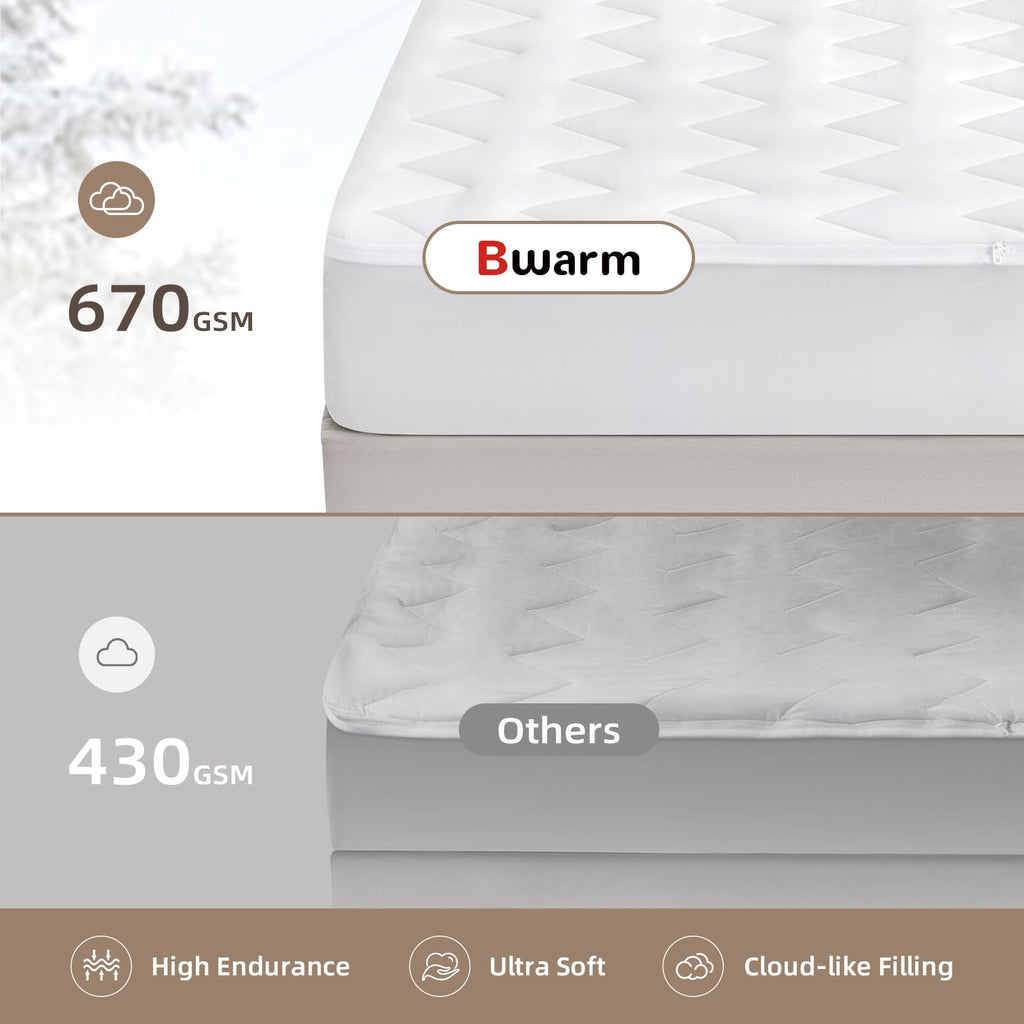 Premium Multi-Zone Electric Heated Mattress Pad, 78" x 80", Dual Controllers, 9 Heat Settings, 1-12 Hours