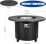 42in Propane Fire Pit Table, 50,000 BTU Auto-Ignition Outdoor Patio Fire Pit with Waterproof Cover, Blue Fire Glass & Convertible Lid – CSA - Image 2