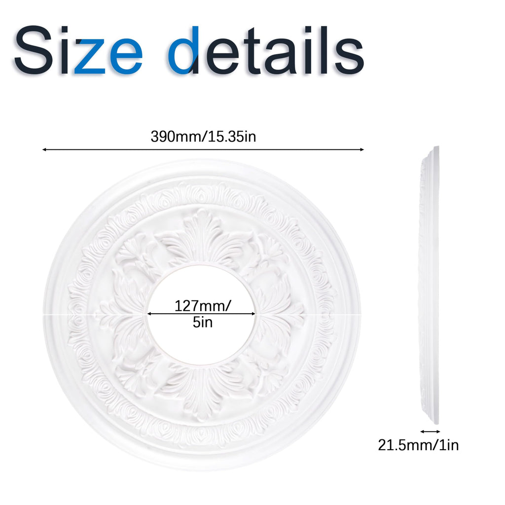 1Pack Split Lighting PU Ceiling Medallion Ceiling Cover Plate Ceilings Fan Medallion Home for Light Fixtures Ceilings