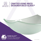 Pendant Modern Tempered Glass Vessel Bowl Sink in Lustrous Frosted, Top Mount Bathroom Sinks Above Counter